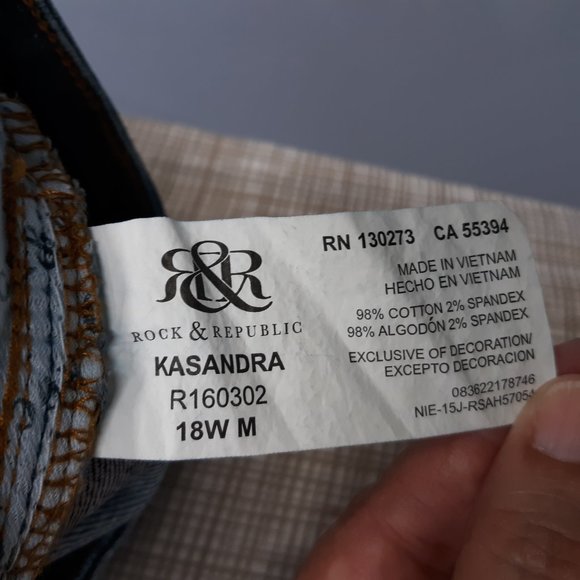 Rock Republic Kasandra Jeans Plus 18W Bootcut Distressed Medium Wash Blue Denim. - Picture 8 of 12